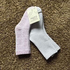 Apara Luxe Crew Socks - Pink and Gray